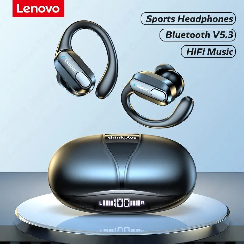 Fones de Ouvido Esportivos Sem Fio Lenovo XT80 Com Microfones, Controle de Botão, Display LED de Energia, Som Estéreo de Alta Fidelidade