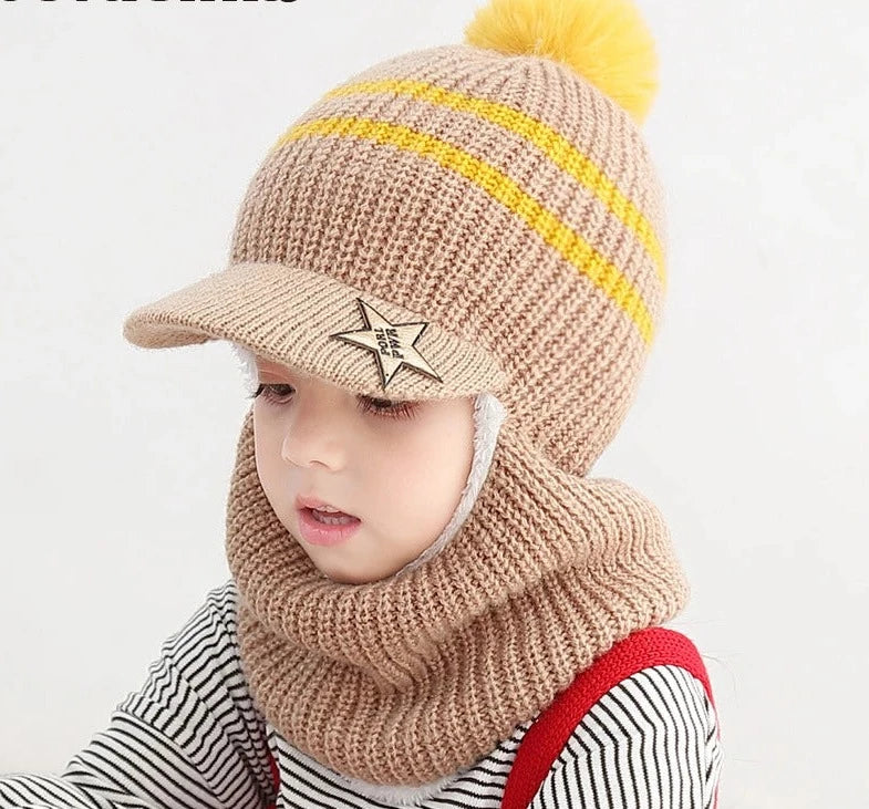 Chapéu de Inverno Para bebês, Meninas e Meninos, Com Forro de Lã.