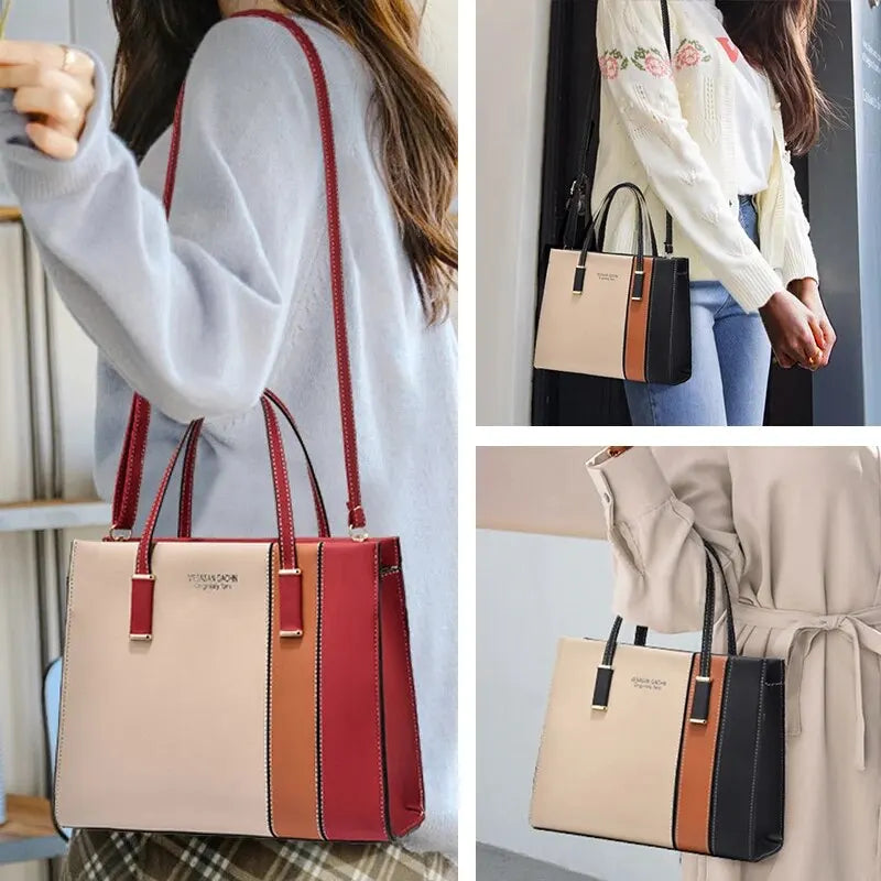 Bolsa de Retalhos Para Mulheres, Alça Ajustável e Superior, Moda Crossbody