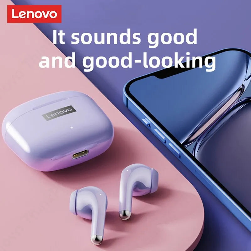 Fones de Ouvido Lenovo lp40 Pro, bluetooth 5.0, Sem Fio, à Prova D'água Com Microfone