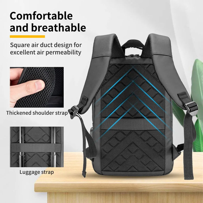 Mochila Unissex Para Laptop, Escolar, USB Para Viagens