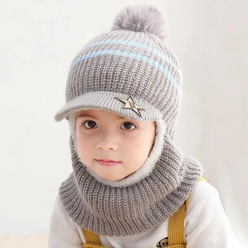 Chapéu de Inverno Para bebês, Meninas e Meninos, Com Forro de Lã.