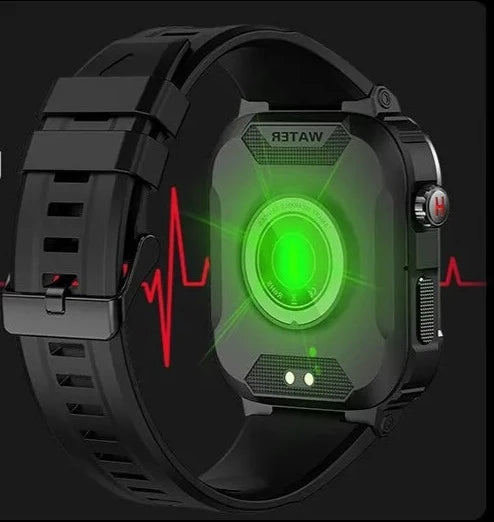 Relógio Militar Robusto Inteligente Unisex, Anti Impacto, Tela Grande, Bluetooth, IP68 à Prova D'água, Chamada Smartwatch Para Xiaomi Android Iois