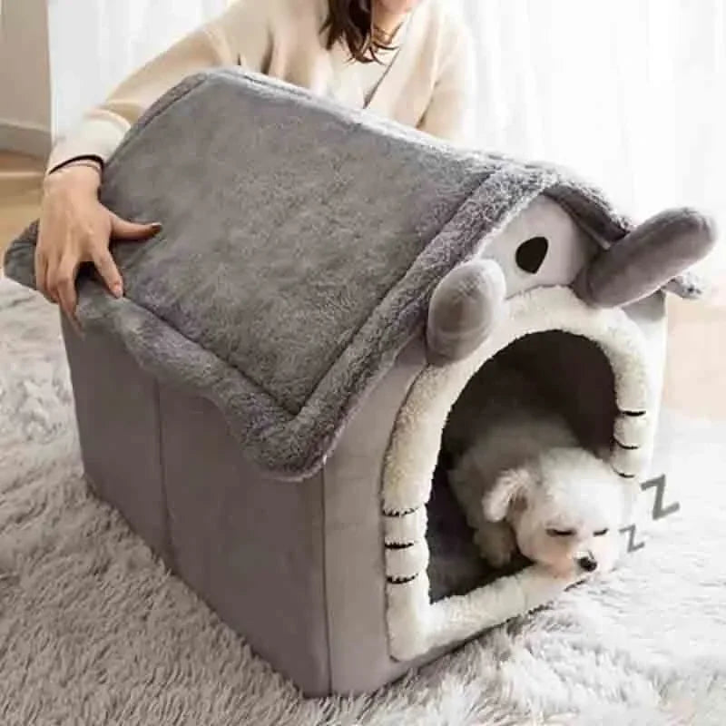 Casa de Cachorro e Gatos, Com almofada Removível, Cama Macia, Quente por Dentro, Pequenos, Médios e Grandes