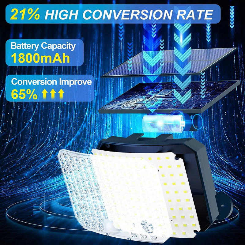 Luz Solar Externa 118LED Com sensor de Movimento, Controle Remoto e à prova d'água