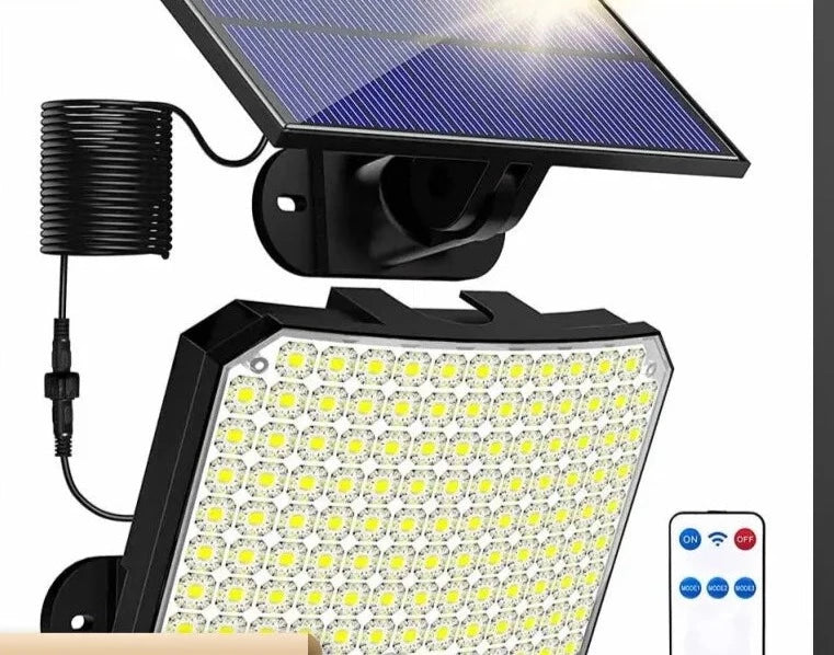 Luz Solar Externa 118LED Com sensor de Movimento, Controle Remoto e à prova d'água