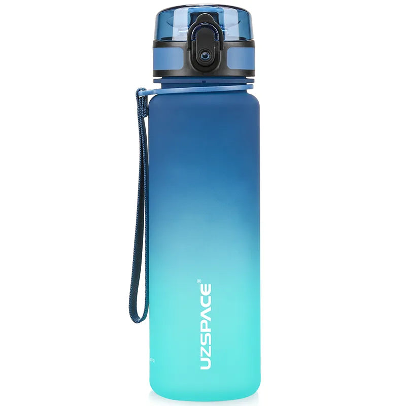 Garrafa de Água Esportiva Uzspace 500ml, Tampa de Salto, Lembrete de Tempo, Á Prova de Vazamento, Tritan Fosco, Sem bpa