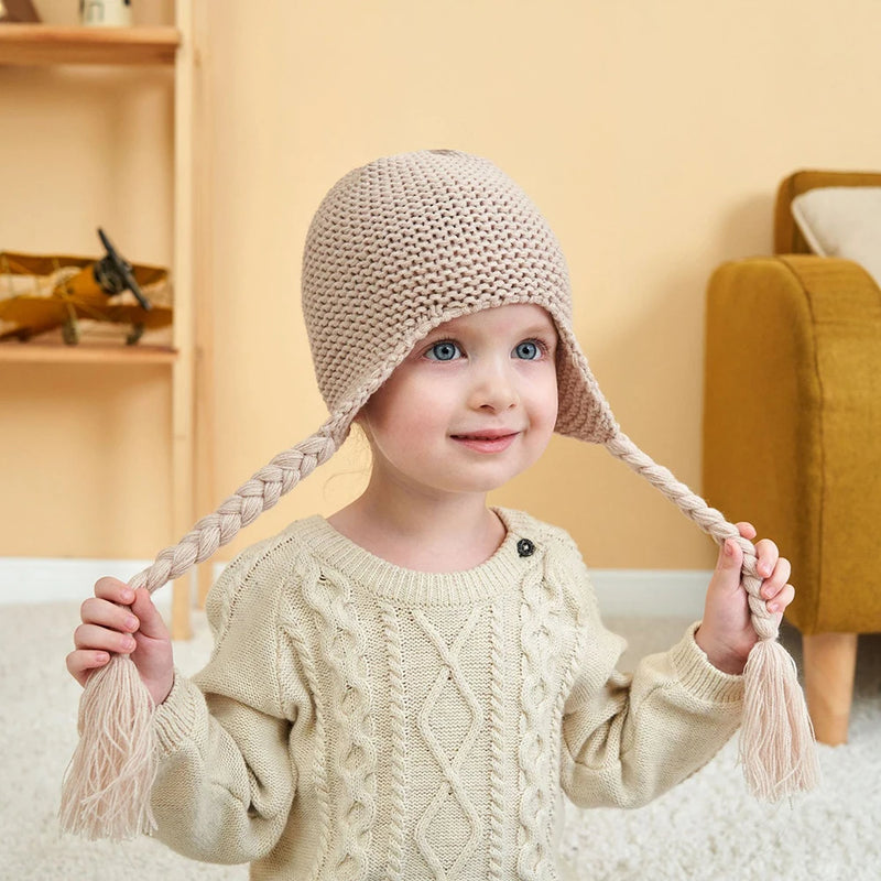 Gorro / Chapéu de Inverno Para Bebês, Crianças Pequenas, Meninas e Meninos, Com Forro de Lã Quente