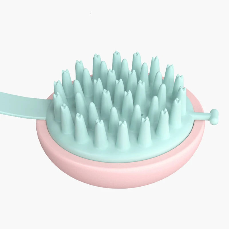 Escova de Banho de Silicone Massageadora do Couro Cabeludo, Portátil, Limpeza Profunda