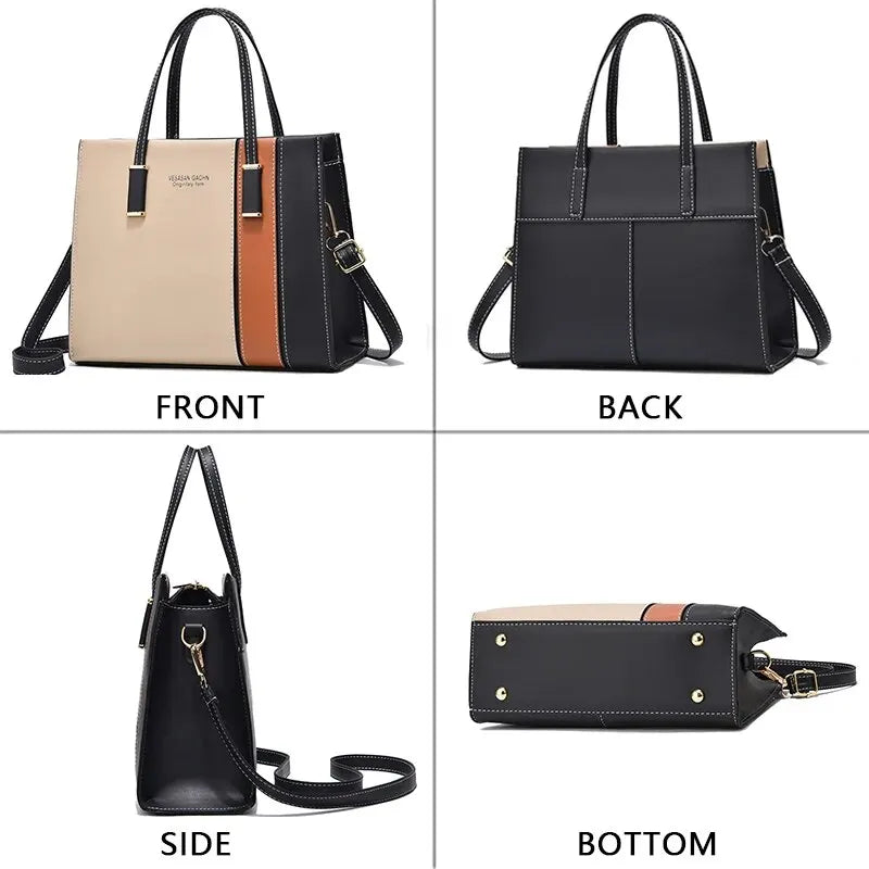 Bolsa de Retalhos Para Mulheres, Alça Ajustável e Superior, Moda Crossbody