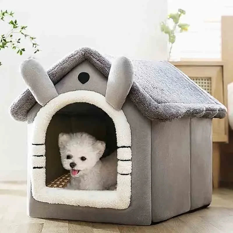 Casa de Cachorro e Gatos, Com almofada Removível, Cama Macia, Quente por Dentro, Pequenos, Médios e Grandes