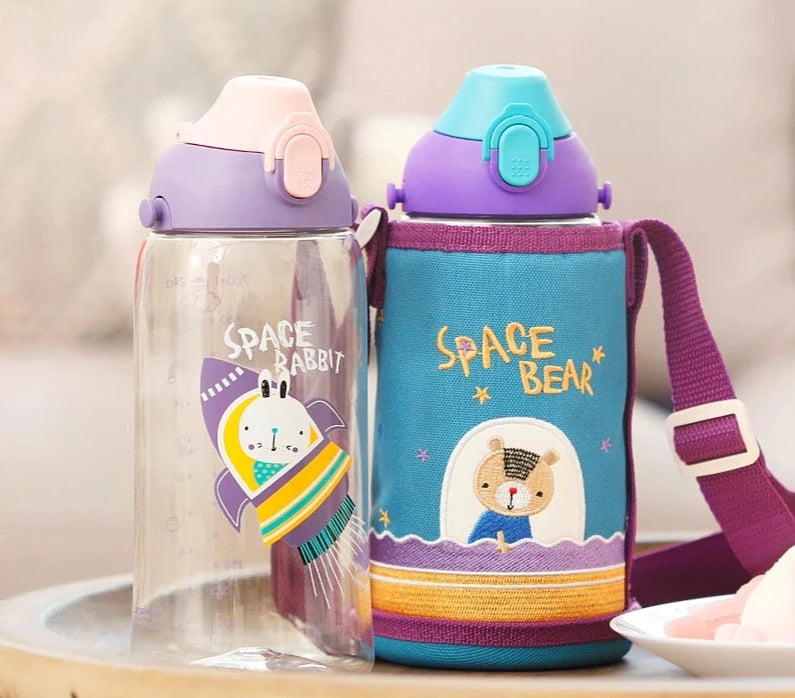 Garrafa de Água, 480ml, Sem bpa, Com Desenhos Animados Para Bebê, Portátil, À Prova de Vazamento, Trian, Ecológico